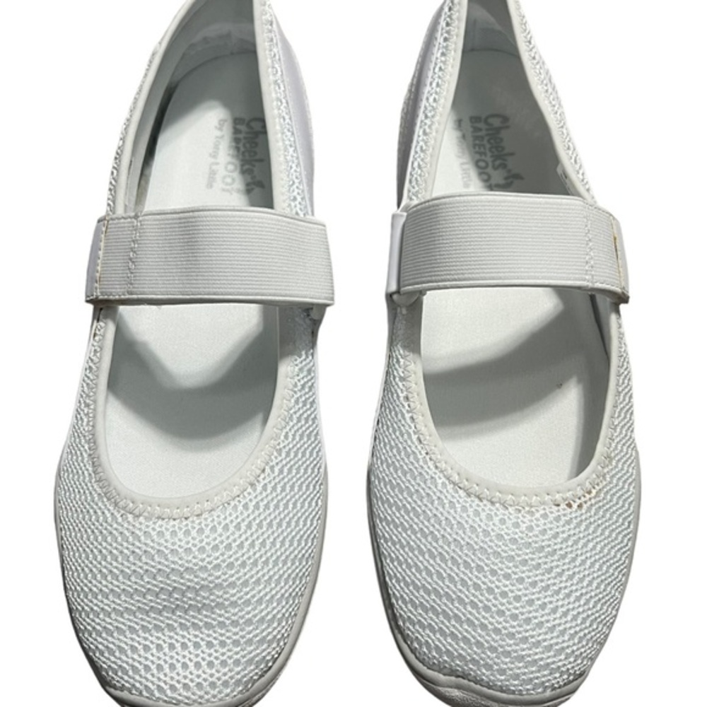 Tony Little Cheeks Barefoot White Mary Jane Slip On Shoes Size 10